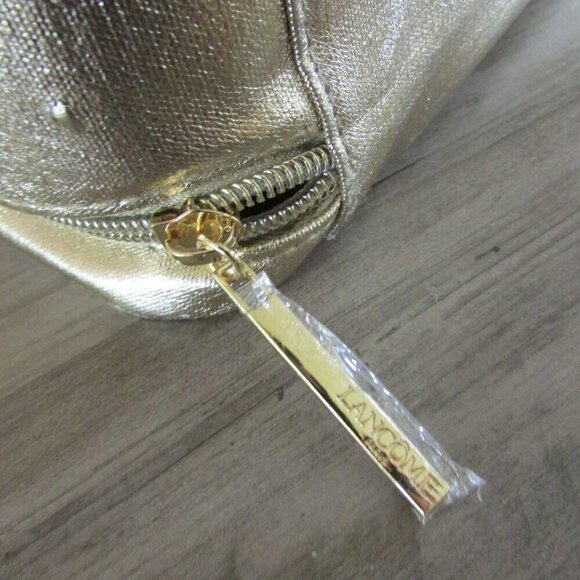 Lancome Makeup Toiletry Cosmetic Storage Travel Case Bag Gold - Picture 5 of 8